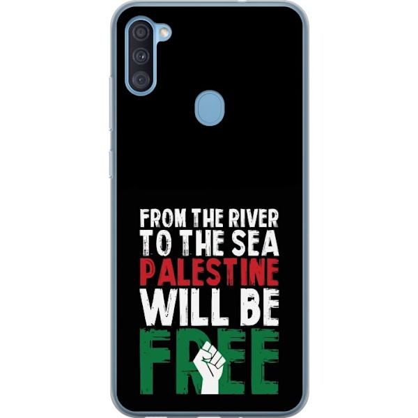 Samsung Galaxy A11 Genomskinligt Skal Free Palestine – politiskt statement med kraftfullt grafiskt uttryck