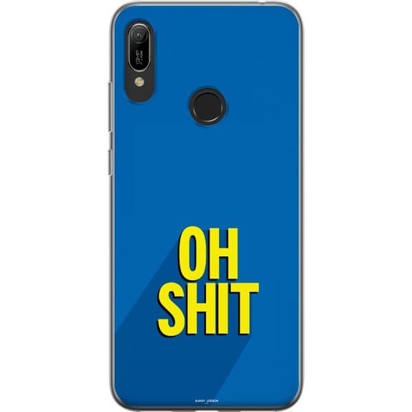 Kompatibelt Mobildeksel til Huawei Y6 (2019) Oh Shit text blå