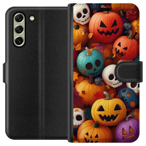 Samsung Galaxy S21 FE 5G Lompakkokotelo Halloween kuvio 2024