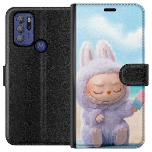 Motorola Moto G60S Tegnebogsetui Labubu Lyserød Stemning