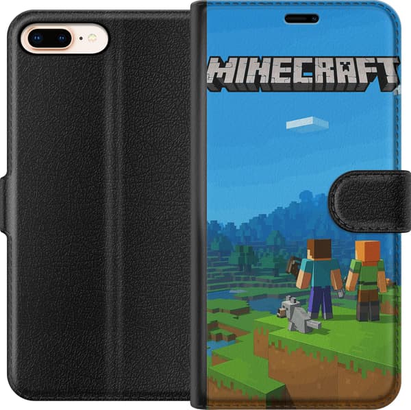 Kompatibel Tegnebogsetui til Apple iPhone 7 Plus Minecraft Key Art