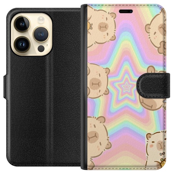 Apple iPhone 14 Pro Tegnebogsetui Kawaii Capybara Galaxy Sød Anime Dyr Rummotiv Kawaii Trend Gave TikTok Design