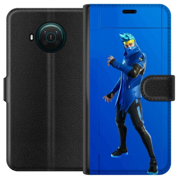 Nokia X10 Plånboksfodral Fortnite - Ninja Blue