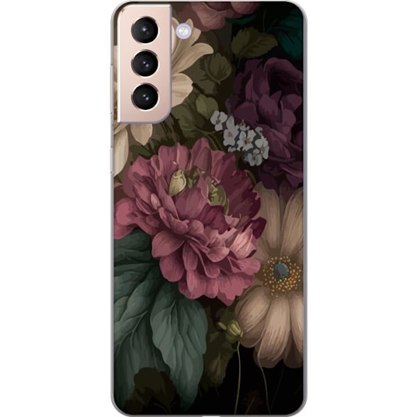 Samsung Galaxy S21 Läpinäkyvä kuori Kukat