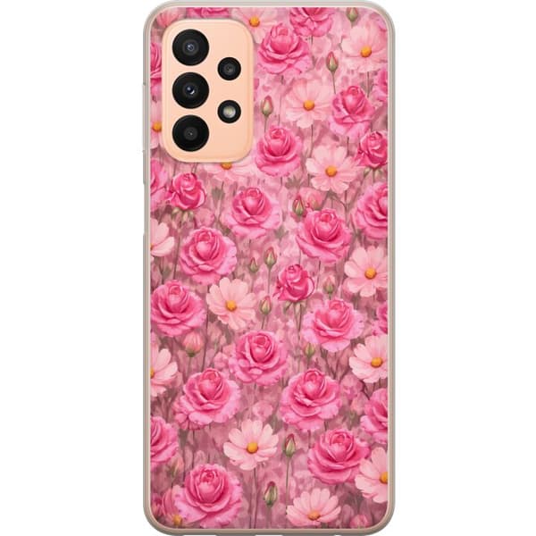 Kompatibelt Mobildeksel til Samsung Galaxy A23 Kronbladdrøm Pudderrosa