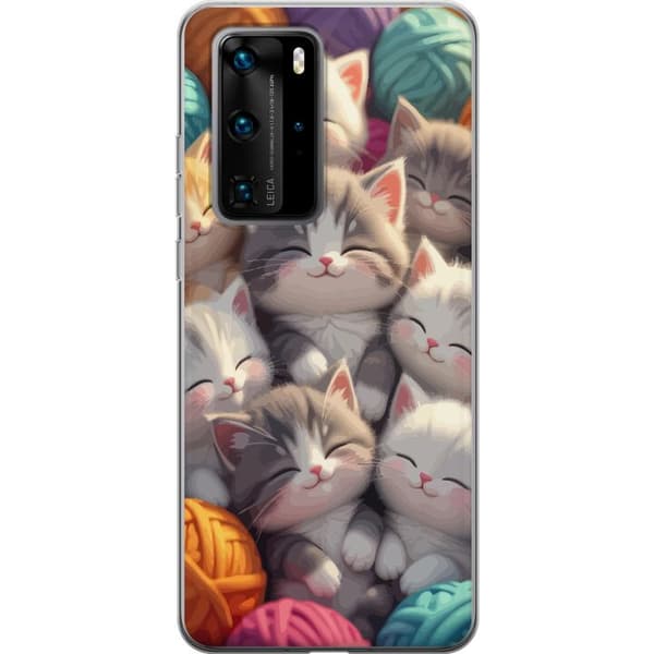 Kompatibelt Mobildeksel til Huawei P40 Pro Sovande kattungar beige