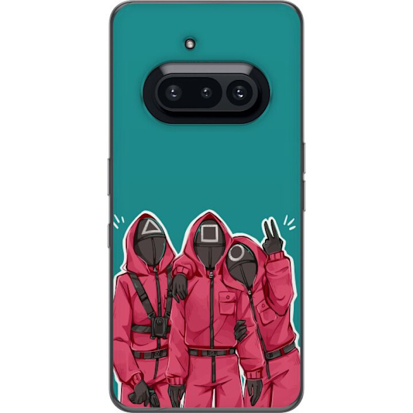 Nothing Phone (3a) Läpinäkyvä kuori Squid Game Hahmot Graafinen Suunnittelu Sarjakuvasarjan Hahmot Suosittu TV-Teema Aasialainen Tyyli Jännittäv