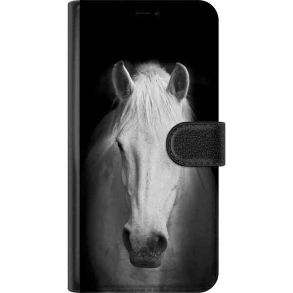 Apple iPhone 13 Lompakkokotelo Valkoinen Hevonen