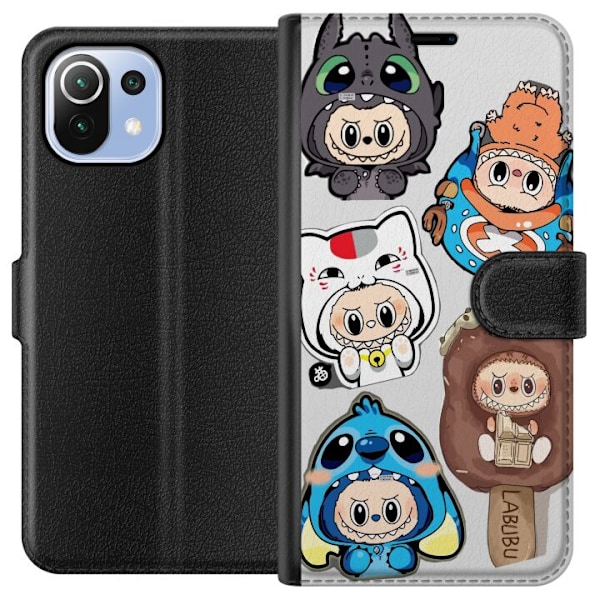 Xiaomi Mi 11 Lite Lommeboketui Labubu figure samling - Pop Mart Labubu The Monsters i fargerik design