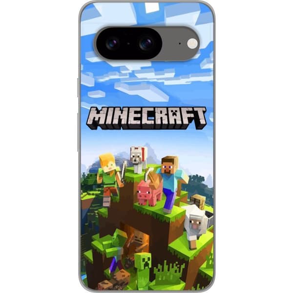 Kompatibelt Mobilskal till Google Pixel 8 Minecraft Creeper block pixel retro gaming
