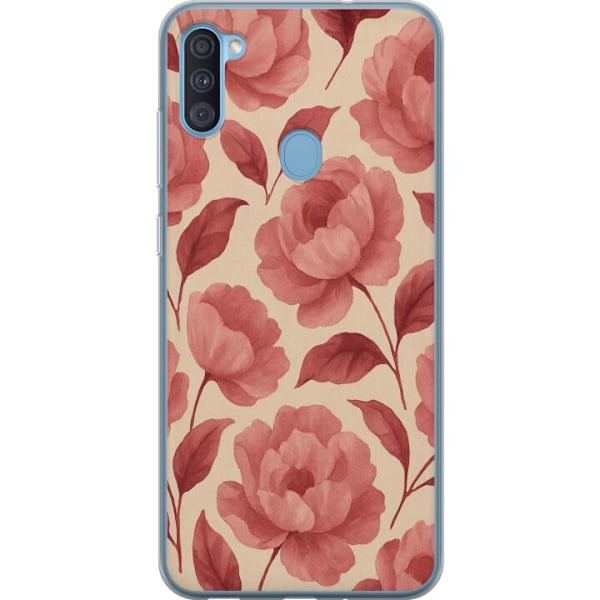 Samsung Galaxy A11 Gjennomsiktig deksel Rose Blomst