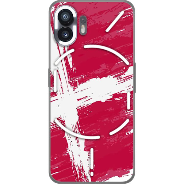 Nothing Phone (2) Gennemsigtig cover Danmark Flag