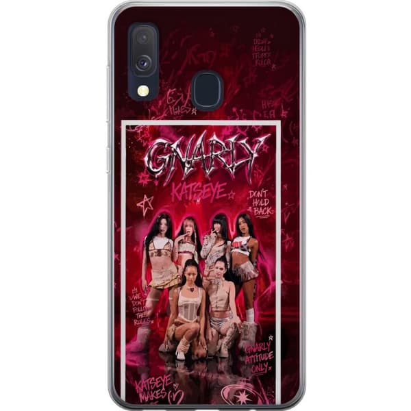 Kompatibelt Mobildeksel til Samsung Galaxy A40 KATSEYE rosa grafik rosa