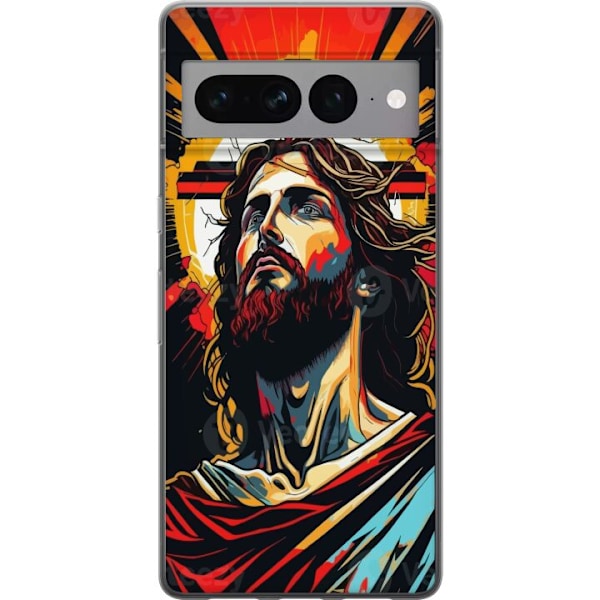 Google Pixel 7 Pro Läpinäkyvä kuori Jeesus ja Kortti - usko