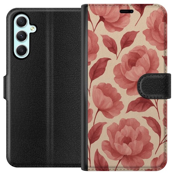 Samsung Galaxy A34 Tegnebogsetui Roseblomst