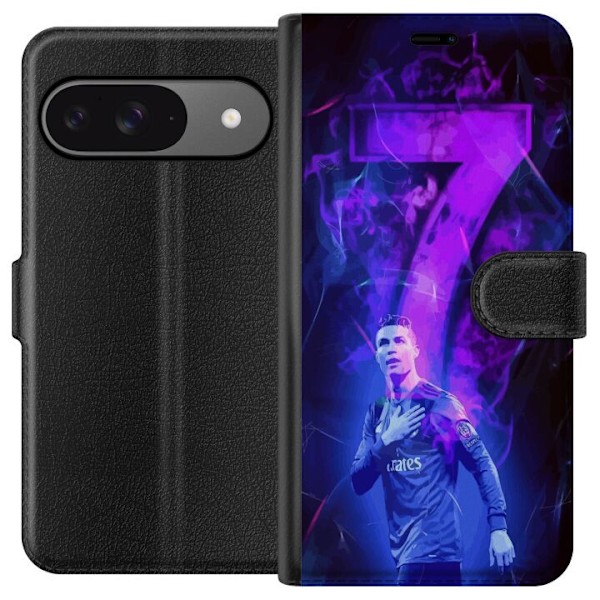 Google Pixel 9 Pro Tegnebogsetui Ronaldo 7 - Fodboldlegende i Handling for Fans
