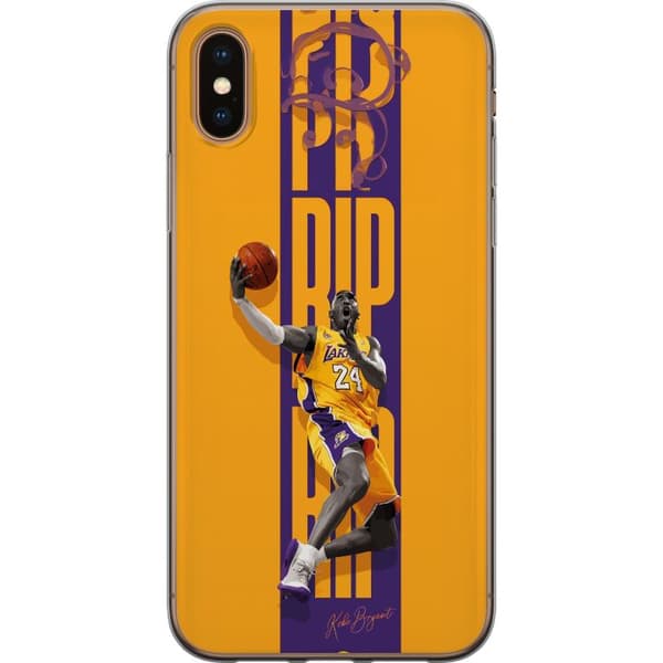 Kompatibelt Mobildeksel til Apple iPhone XS Max Kobe Bryant i Lakers-drakt under kraftfull dunk gul