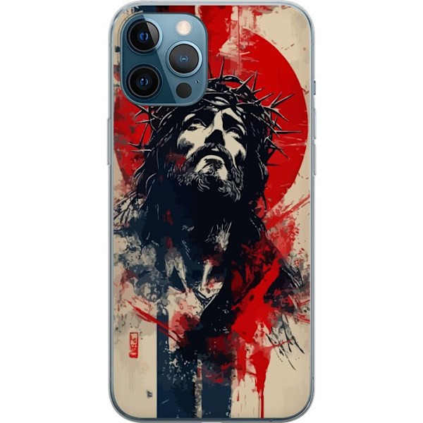 Apple iPhone 12 Pro Max Läpinäkyvä kuori Jeesus ristillä -