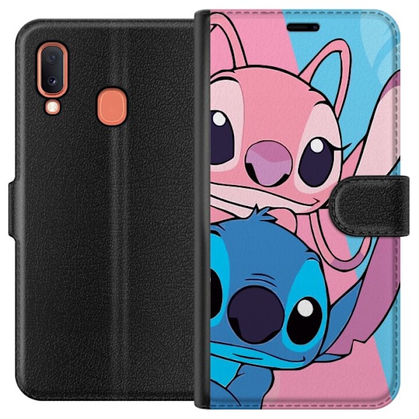 Samsung Galaxy A20e Lommeboketui Stitch & Angel