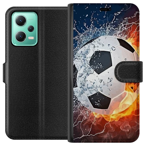 Xiaomi Redmi Note 12 Tegnebogsetui Fodbold Ild