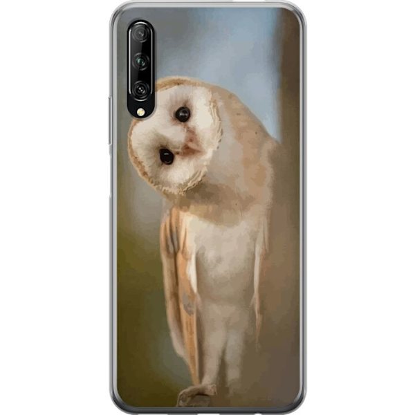Huawei P smart Pro 2019 Genomskinligt Skal Uggla Nyfiken Blick Fågelmotiv Skog Natur Grafiskt Design Populärt Motiv Djur Tema Dekoration