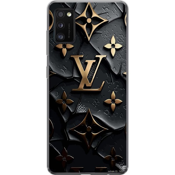 Samsung Galaxy A41 Gennemsigtig cover Louis Vuitton Mørk Tilstand Design Sort Luksus Stil Mode Populær Grafisk Mønster Modeikon Luksusmærke