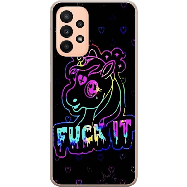 Samsung Galaxy A23 5G Läpinäkyvä kuori Fuck it Unicorn