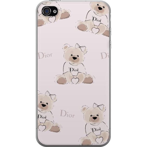 Apple iPhone 4s Gjennomsiktig deksel Teddy Dior Vibes - luksuriøs teddybjørn i motestil