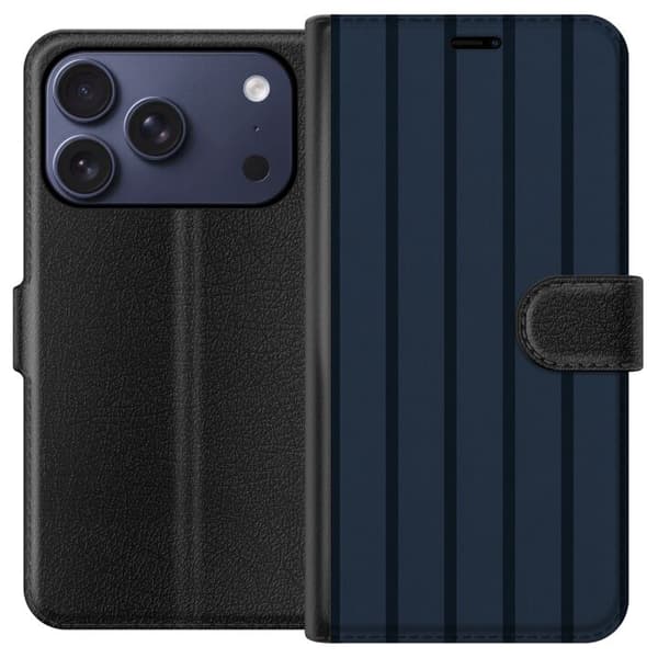 Kompatibelt Plånboksfodral till Apple iPhone 17 Pro Blå midnattsränder blå