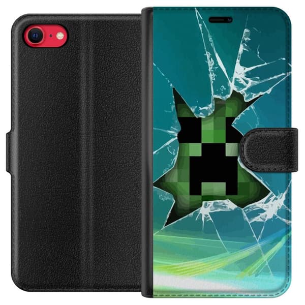 Kompatibel Tegnebogsetui til Apple iPhone 8 MineCraft