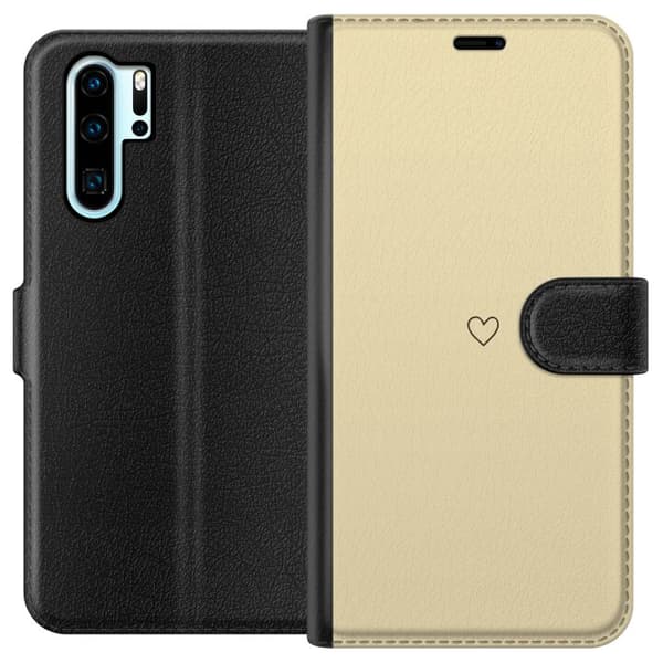 Kompatibelt Lommeboketui til Huawei P30 Pro Hjerte Gul