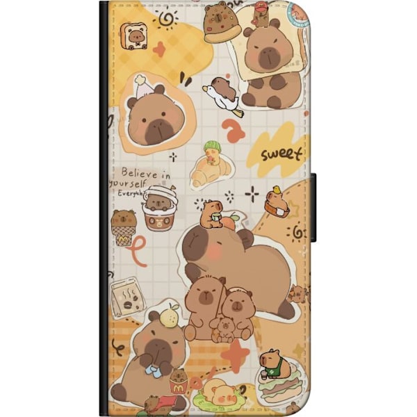 Sony Xperia 10 Plus Tegnebogsetui Kawaii capybara mobilskal med gulliga djurmotiv