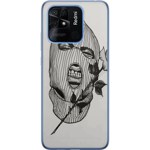 Xiaomi Redmi 10C Genomskinligt Skal Ski Mask Ros Streetwear Design Grafiskt Motiv Spänning Urban Stil Street Art Maskerad Symbol