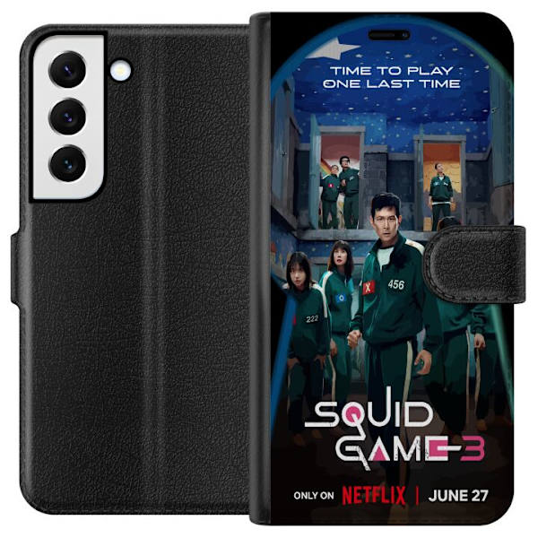 Samsung Galaxy S22+ 5G Plånboksfodral Squid Game Säsong 3 Seriefigurer Populärt TV Serie Motiv Ikoner Spänning Drama Asiatisk Design Trend
