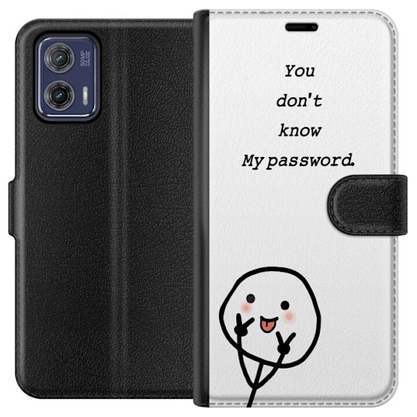 Motorola Moto G73 Plånboksfodral You Don’t Know My Password – edgy textmotiv med attityd