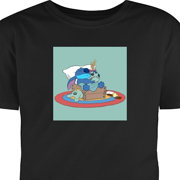 T-shirt til Voksen | Klassisk Voksen T-shirt Stitch sov godt sort S