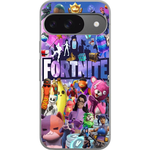 Google Pixel 9 Pro Läpinäkyvä kuori Fortnite Hahmot Peliteema Ikonit Peli Suunnittelu Suosittu Taistelurojalainen Lapset Pelihahmojen Teema