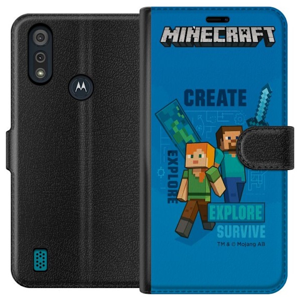 Motorola Moto E6i Lompakkokotelo Minecraft Luolastot