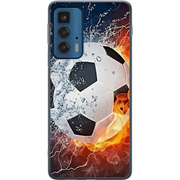 Motorola Edge 20 Pro Genomskinligt Skal Fotboll Eld