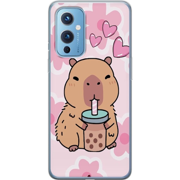 OnePlus 9 Läpinäkyvä kuori Kawaii Capybara Sydän Anime-tyy
