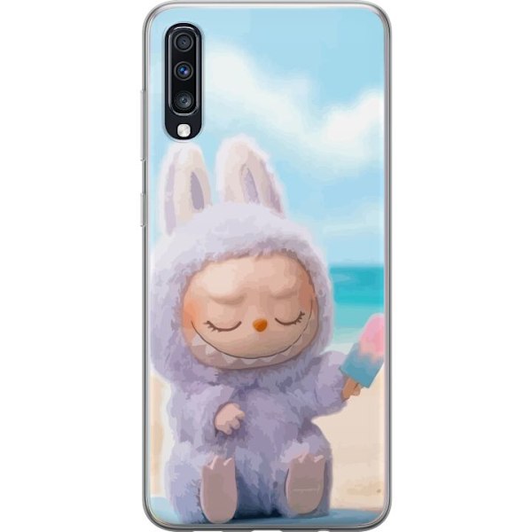 Samsung Galaxy A70 Genomskinligt Skal Labubu Pink Mood – Ros