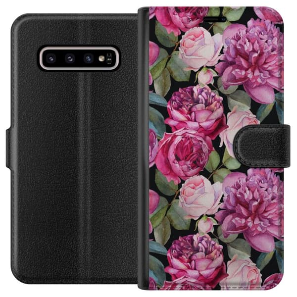 Kompatibelt Lommeboketui til Samsung Galaxy S10+ Blomster