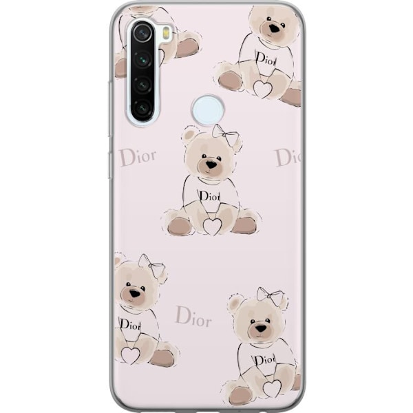 Xiaomi Redmi Note 8 Gennemsigtig cover Teddy Dior Vibes - luksuriøs bamse i modetil