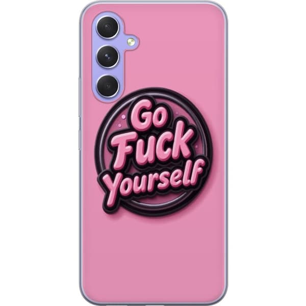 Kompatibelt Mobildeksel til Samsung Galaxy A54 Rosa 3D textposter