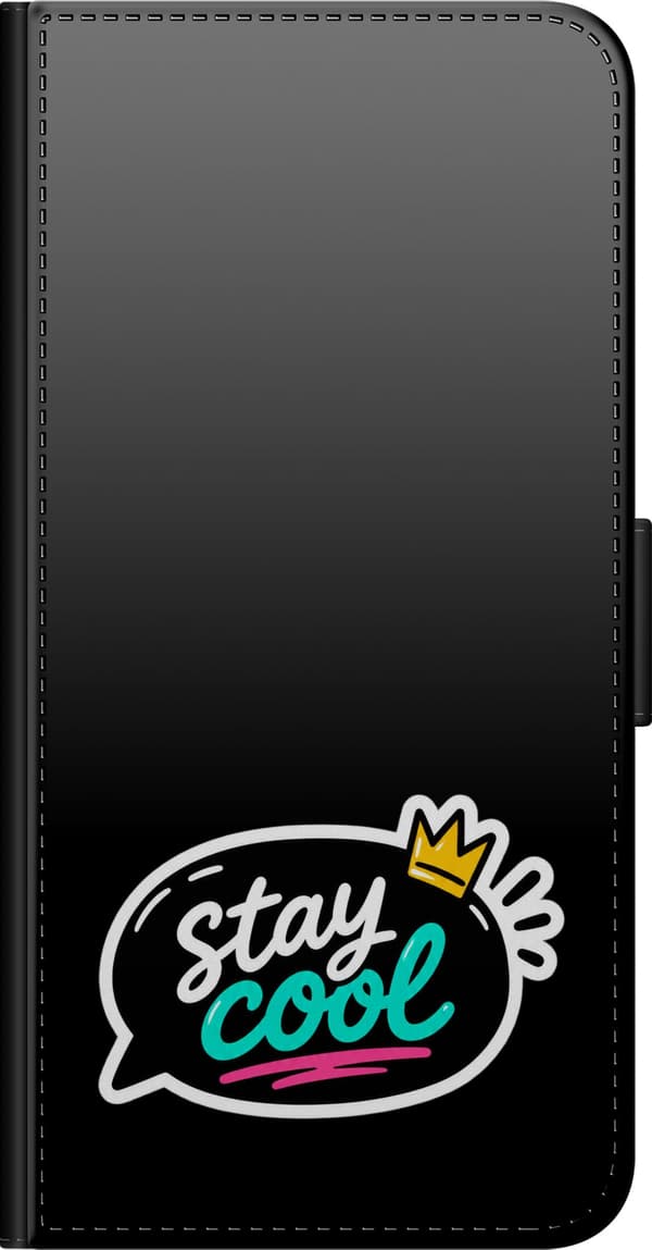 Kompatibel Tegnebogsetui til Sony Xperia Z3 Cool taleboble - Sort motiv med stay Cool - Sort taleboble. sort
