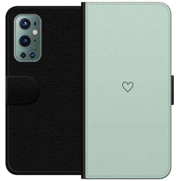 Kompatibelt Plånboksfodral till OnePlus 9 Pro Hjärta Grön