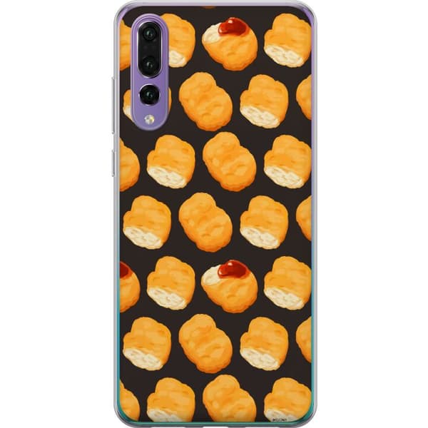 Kompatibelt Mobildeksel til Huawei P20 Pro Mønster med sprø kyllingnuggets og ketchup brun