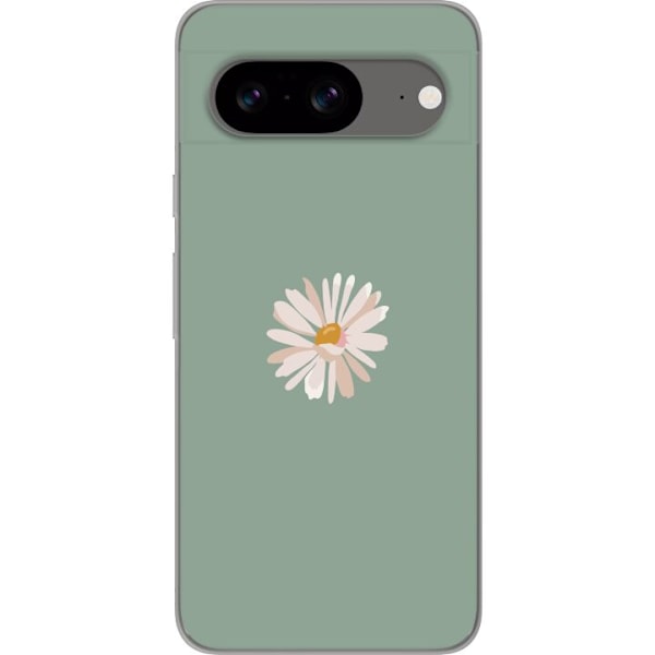 Google Pixel 8 Läpinäkyvä kuori Vihreä Minimalikukka - tyy