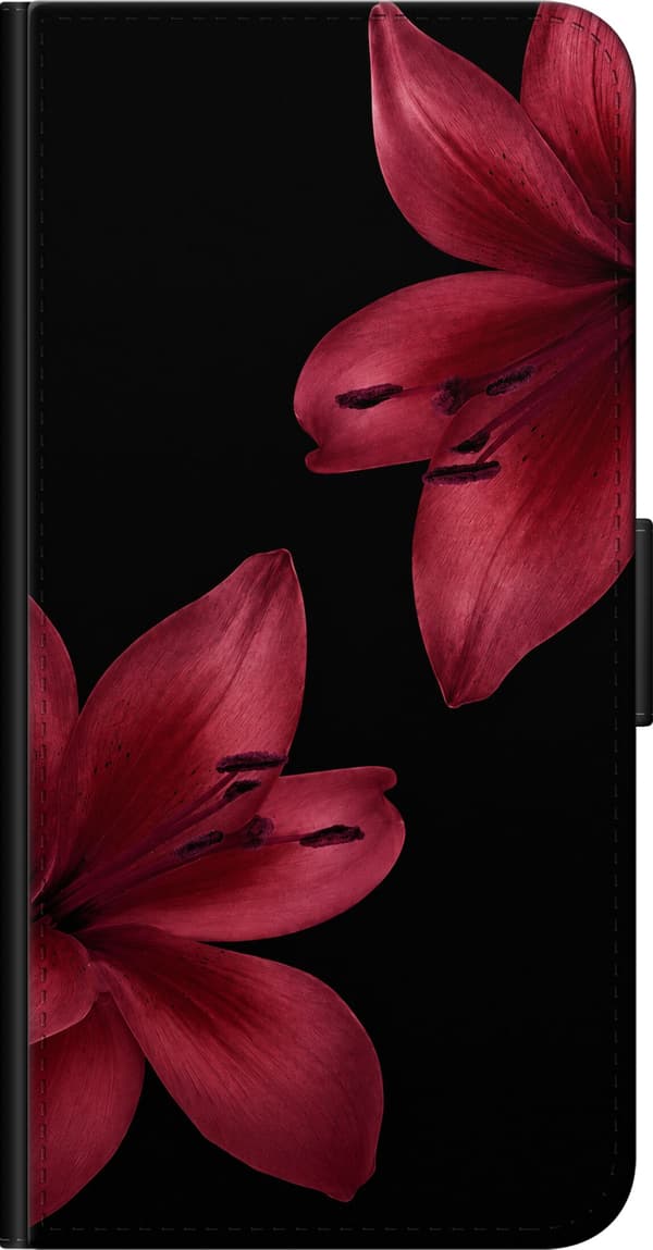 Kompatibel Tegnebogsetui til Sony Xperia 5 II Sort liljegrafik sort