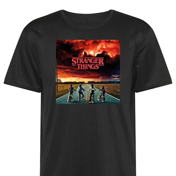 Trenings T-skjorte | Sport T-skjorte for Voksen Stranger Thing svart 5X-Large